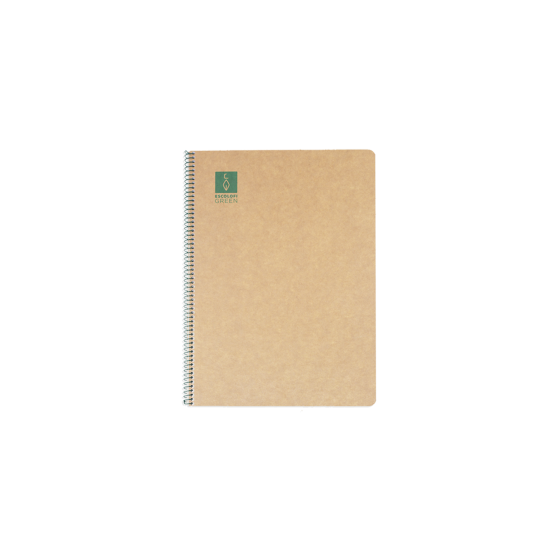 CUADERNO ESPIRAL DIN-A4 RECICLADO FSC 50 HOJAS 80G. CUADRÍCULA 4X4 CON MARGEN.GREEN ESCOLOFI 130200104 (x5 unidades)