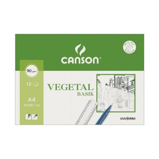 PAQUETE 12 HOJAS PAPEL VEGETAL A4 90G GUARRO CANSON C200407621