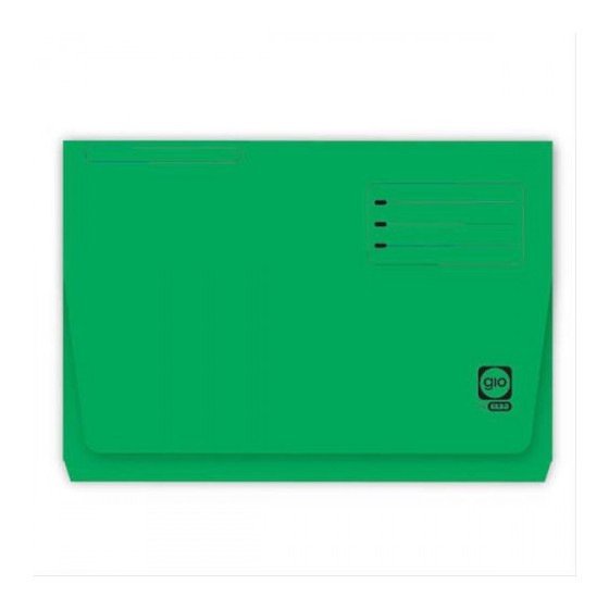 SUBCARPETA CON BOLSA Y SOLAPA INTENSAS 320 GRS FOLIO COLOR VERDE GIO 400040685 (x25 unidades)