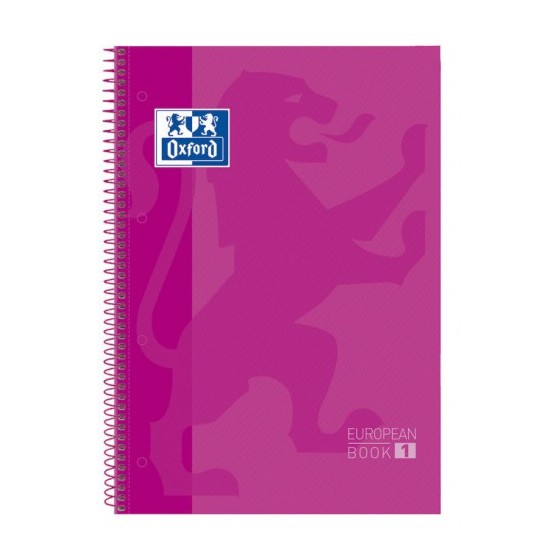 CUADERNO EUROPEANBOOK 1 TAPA EXTRADURA A4+ 80 HOJAS 5X5 COLOR FUCSIA OXFORD 100430270 (x5 unidades)