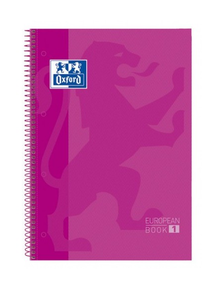 CUADERNO EUROPEANBOOK 1 TAPA EXTRADURA A4+ 80 HOJAS 5X5 COLOR FUCSIA OXFORD 100430270 (x5 unidades)