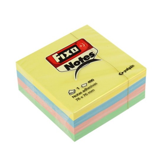 CUBO 400 NOTAS ADHESIVAS 76X76MM PASTEL FIXO 65005493