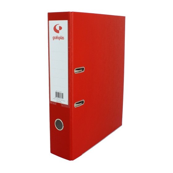 ARCHIVADOR PALANCA 65 COLOR ROJO FOLIO LOMO ANCHO 290X350X75 GRAFOPLAS 17279551 (x12 unidades)
