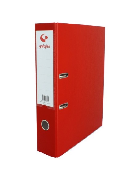 ARCHIVADOR PALANCA 65 COLOR ROJO FOLIO LOMO ANCHO 290X350X75 GRAFOPLAS 17279551 (x12 unidades)