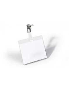 CAJA DE 25 PORTANOMBRES CON PINZA PVC TRANSPARENTE DURABLE 8003-19