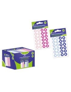 BLISTER 24 UNIDADES ARANDELAS DE REFUERZO GLITTER 2 COLORES SURTIDOS BISMARK 327437