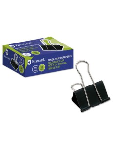 PINZA SUJETAPAPELES 19 MM. PALA ABATIBLE COLOR NEGRO BISMARK 321724 (x12 unidades)