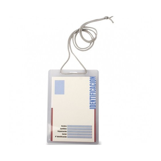 CAJA 50 FUNDAS IDENTIFICACION PVC NATURAL 93X132MM CON CORDON IBERPLAS 1077G50