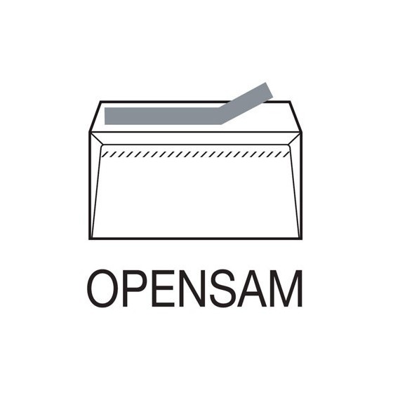CAJA 500 SOBRES AMERICANO (115X225) OFFSET BLANCO 90 GRS. VENTANA DERECHA 45X100 B.20 D.20 OPENSAM AUTOADHESIVO TIRA SILICONA ESPECIAL LASER SAM 247730