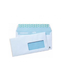 CAJA 500 SOBRES AMERICANO (115X225) OFFSET BLANCO 90 GRS. VENTANA DERECHA 45X100 B.20 D.20 OPENSAM AUTOADHESIVO CON TIRA DE SILICONA SAM 247726