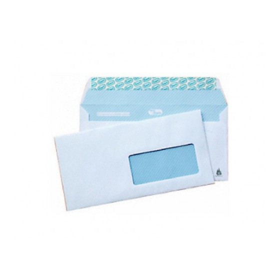 CAJA 500 SOBRES DIN DL (110X220) OFFSET BLANCO 90 GRS. VENTANA DERECHA 45X100  B.20 D.20 OPENSAM AUTOADHESIVO CON TIRA DE SILICONA SAM 247643