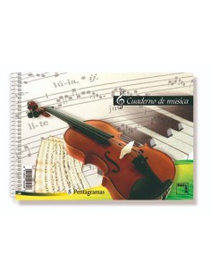 CUADERNO BLOCKS DE MUSICA 80 GRS. 4º (155X215MM.) 20 HOJAS 4 PENTAGRAMAS PACSA 18804 (x20 unidades)