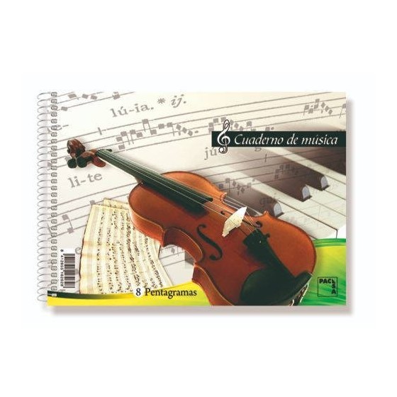 CUADERNO BLOCKS DE MUSICA 80 GRS. 4º (155X215MM.) 20 HOJAS 6 PENTAGRAMAS PACSA 18803 (x20 unidades)