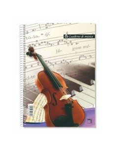 CUADERNO BLOCKS DE MUSICA 80 GRS. FOLIO (215X310MM.) 20 HOJAS 16 PENTAGRAMAS PACSA 18805 (x10 unidades)