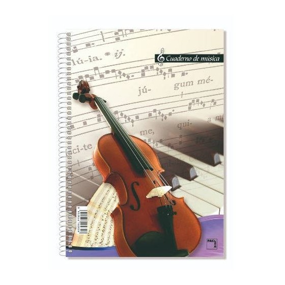CUADERNO BLOCKS DE MUSICA 80 GRS. FOLIO (215X310MM.) 20 HOJAS 16 PENTAGRAMAS PACSA 18805 (x10 unidades)