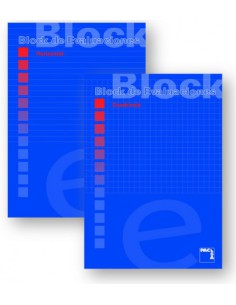 BLOC DE EXAMEN 60 GRS. A-4 (210X297MM.) 50 HOJAS CUADRÍCULA 4X4 CON MARGEN PACSA 18705 (x10 unidades)