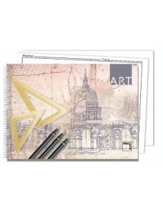 CUADERNO BLOCKS  DIBUJO ART 140 GRS. FOLIO PROLONGADO 20 HOJAS 2 TALADROS LISO CON RECUADRO PACSA 18848 (x10 unidades)