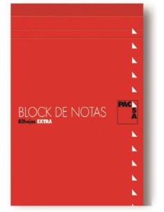 BLOC DE NOTAS CON TAPA 60 GRS. FOLIO (215X310MM.) 80 HOJAS CUADRÍCULA 4X4 PACSA 18900 (x10 unidades) 2