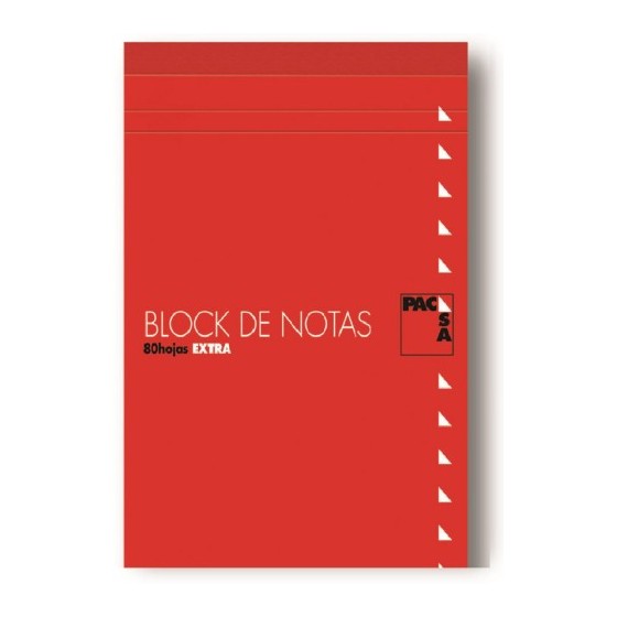 BLOC DE NOTAS CON TAPA 60 GRS. FOLIO (215X310MM.) 80 HOJAS CUADRÍCULA 4X4 PACSA 18900 (x10 unidades)