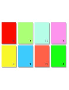 LIBRETA GOFRADA TAPA CARTULINA 70 GRS. A-4 (210X297MM.) 48 HOJAS HORIZONTAL 8 COLORES SURTIDOS CON MARGEN SURTIDO PACSA 20061 (x10 unidades)