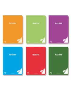 LIBRETA FLEXIPAC TAPA PLASTICO 90 GRS. A-5+ 48 HOJAS HORIZONTAL CON MARGEN SURTIDO PACSA 20048 (x6 unidades)