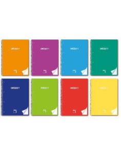 CUADERNO SERIE UNIVERSITY TAPA EXTRA DURA 90 GRS. A-4 (210X297MM.) MICROPERFORADO 80 HOJAS CUADRÍCULA 5X5 + GRECA SURTIDO PACSA 16681 (x8 unidades)