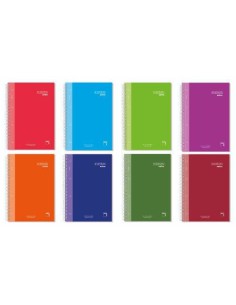 CUADERNO SERIE PREMIUM EXTRA TAPA EXTRA DURA 90 GRS. A-4 (210X297MM.) MICROPERFORADO 120 HOJAS CUADRÍCULA 5X5 + GRECA SURTIDO PACSA 16481 (x4 unidades)