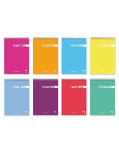 BLOCK SERIE PLASTIPAC BOLSILLO TAPA POLIPROPILENO 90 GRS. A-7  80 HOJAS CUADRÍCULA 5X5 SURTIDO PACSA 16405 (x5 unidades)