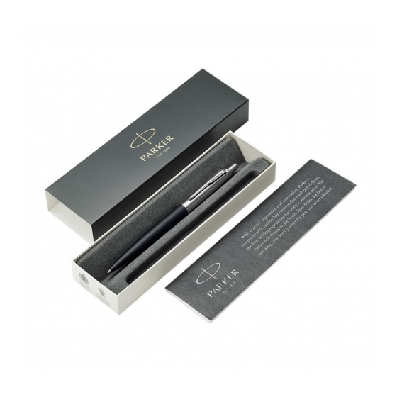 BOLÍGRAFO JOTTER XL RICHMOND NEGRO MATE RIBETE DE COLOR CROMO PLUMÍN MEDIO TINTA AZUL PARKER 2068358