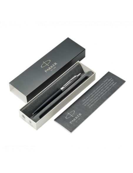 BOLÍGRAFO JOTTER XL RICHMOND NEGRO MATE RIBETE DE COLOR CROMO PLUMÍN MEDIO TINTA AZUL PARKER 2068358