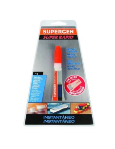 ADHESIVO INSTANTANEO SUPERRAPID TRANSPARENTE EN TUBO 3GR. SUPERGEN 62603-00000-00 (x12 unidades)