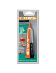 ADHESIVO UNIVERSAL TRANSPARENTE EN TUBO 20ML. SUPERGEN 62620-00000-00 (x24 unidades)