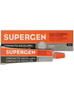 ADHESIVO DE CONTACTO INCOLORO EN TUBO TIPO CLASICO 40ML. SUPERGEN 62601-00000-04 (x24 unidades)