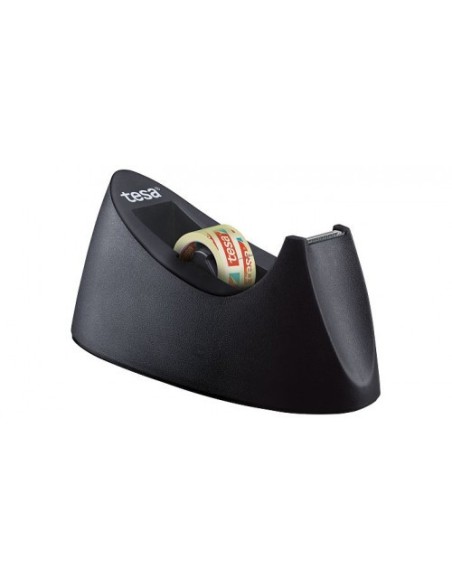 DISPENSADOR SOBREMESA "PORTARROLLOS" EASY CUT CURVE ANTIDESLIZANTE + 1 ROLLOS 19MM.X10M. NEGRO TESA 53917-00000-00