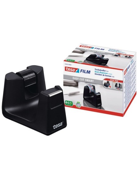 DISPENSADOR SOBREMESA "PORTARROLLOS" EASY CUT SMART PARA ROOLLOS DE 33M. NEGRO TESA 53902-00000-01