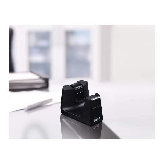 DISPENSADOR SOBREMESA "PORTARROLLOS" EASY CUT SMART PARA ROOLLOS DE 33M. NEGRO TESA 53902-00000-01