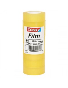 TORRE 8 ROLLOS CINTA ADHESIVA STANDARD 19MM.X33M. TRANSPARENTE TESA 57207-00001-01