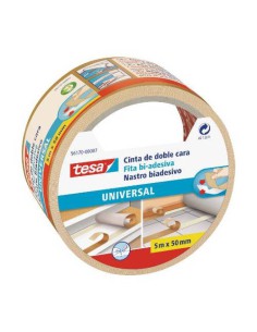 CINTA ADHESIVA UNIVERSAL DOBLE CARA ESPECIAL MOQUETAS 50MM.X5M. TESA 56170-00007-11 (x6 unidades)