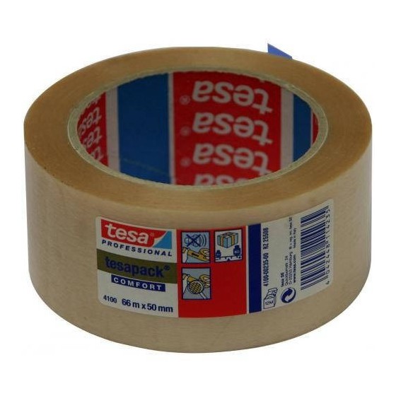CINTA DE EMBALAJE EN PVC RUGOSO 50MM.X66M. TRANSPARENTE TESA 04100-00228-00 (x6 unidades)
