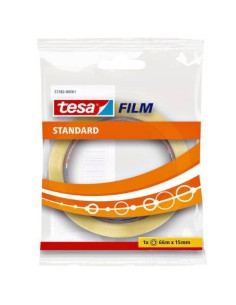 CINTA ADHESIVA STANDARD 15MM.X66M.EN BOLSITA TRANSPARENTE TESA 57382-00001-02 (x10 unidades)