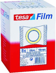 CINTA ADHESIVA STANDARD 19MM.X66M.EN BOLSITA TRANSPARENTE TESA 57226-00001-01 (x8 unidades)