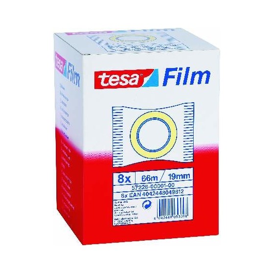 CINTA ADHESIVA STANDARD 19MM.X66M.EN BOLSITA TRANSPARENTE TESA 57226-00001-01 (x8 unidades)