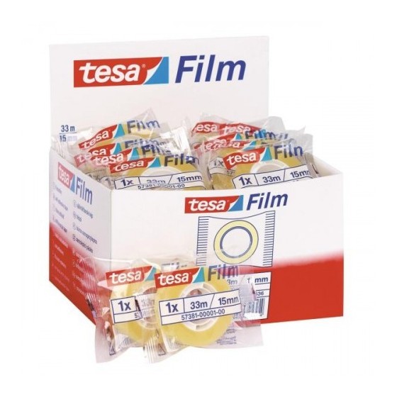 CINTA ADHESIVA STANDARD 15MM.X33M.EN BOLSITA TRANSPARENTE TESA 57381-00001-01 (x30 unidades)