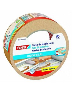 CINTA ADHESIVA UNIVERSAL DOBLE CARA ESPECIAL MOQUETAS 50MM.X25M. TESA 56172-00005-12 (x6 unidades)