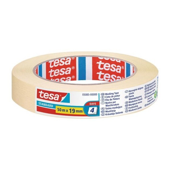 TESA 05085-00000-02 cintas de pintar 50 m Cinta de pintor multiusos Apto para uso en interior Adecuado para uso en exteriores Papel Amarillo (x16 unidades)