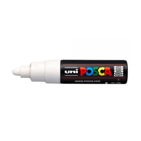 ROTULADOR NO PERMANENTE 4,5-5,5MM. PC-7M BLANCO UNI-BALL 300079000 (x6 unidades)