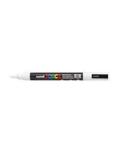ROTULADOR NO PERMANENTE PC-3M PUNTA CONICA 0,9-1,3MM BLANCO UNI-BALL 284554000 (x6 unidades)