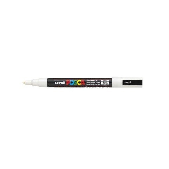 ROTULADOR NO PERMANENTE PC-3M PUNTA CONICA 0,9-1,3MM BLANCO UNI-BALL 284554000 (x6 unidades)