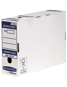 CAJA DE ARCHIVO DEFINITIVO FOLIO 100MM AZUL BANKERS BOX 0031802 (x10 unidades)