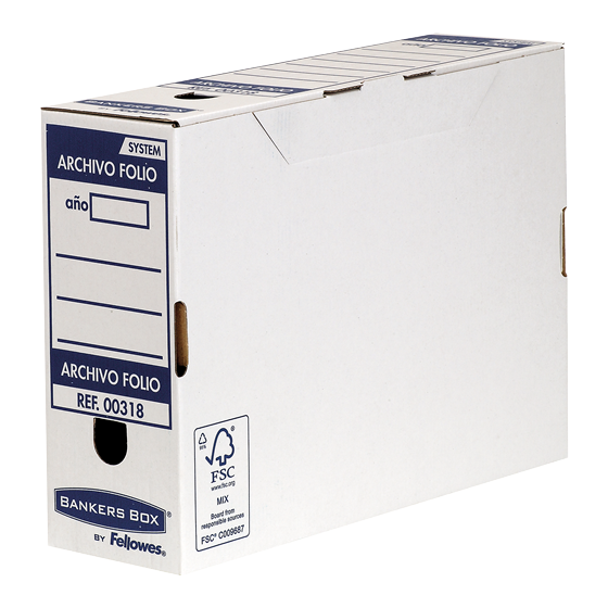 CAJA DE ARCHIVO DEFINITIVO FOLIO 100MM AZUL BANKERS BOX 0031802 (x10 unidades)